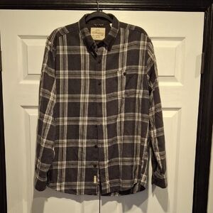 Weatherproof Men's Charcoal and Cream Checkered Shirt